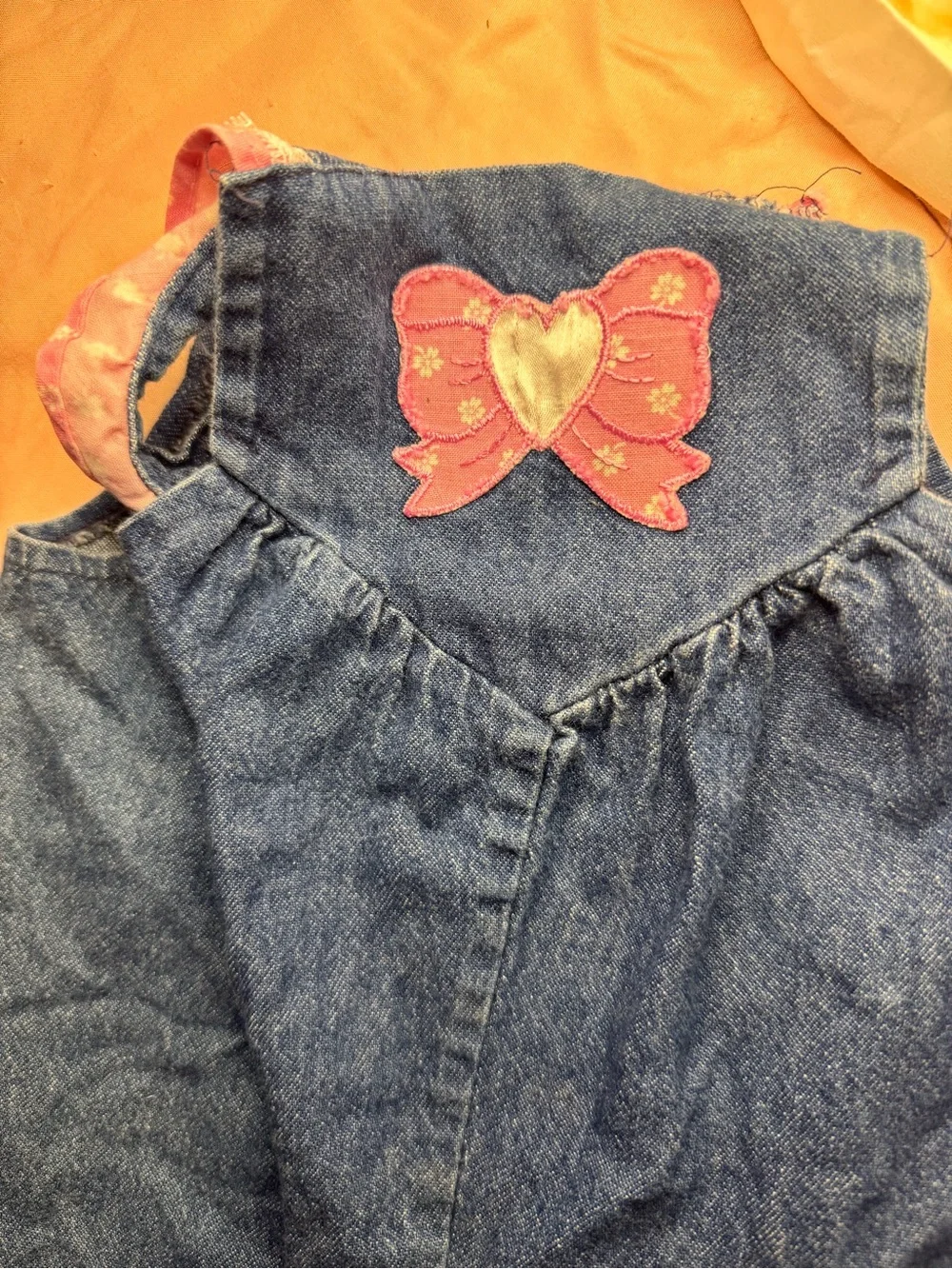 VTG Winnie the Pooh Denim Pink Bow Overalls for Kids
